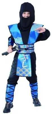 Produktbild von Blaues Ninja-Kostüm, Größe 130/140 cm - Godan