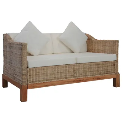 Obrázok produktu pre VidaXL 283076, Krém, Prírodný, 2 sedadlo/sedadiel, Bavlna, Polyester, 1320 mm, 780 mm, 740 mm