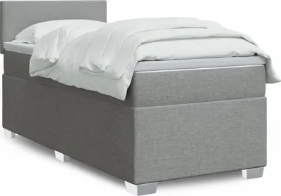 Produktbild von Möbel Boxspringbett mit Matratze Hellgrau 90x200 cm Stoff - Polsterbett 3288064