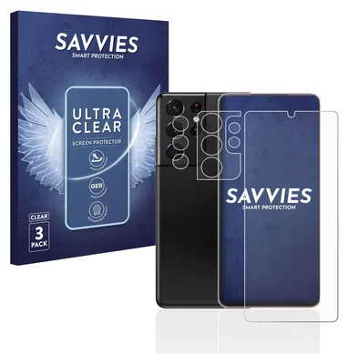 Produktbild von 6x Für Samsung Galaxy S21 Ultra 5G (Display+Kamera) Schutzfolie Savvies Displayschutz Display Schutz Folie Klar Transparent