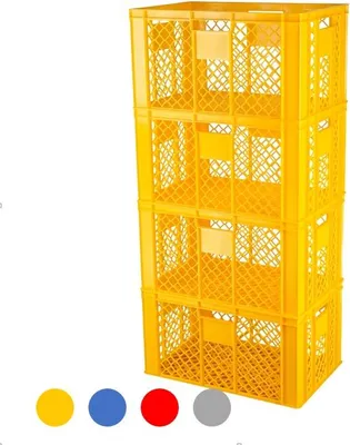 Produktbild von 4 Stück Bäckerkisten / Brotkisten 600 x 400 x 320 mm  Farbe: gelb