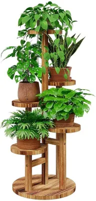 Produktbild von Famanu Blumenständer 5 Ebenen - platzsparendes Pflanzenregal für Wohnzimmer und Garten