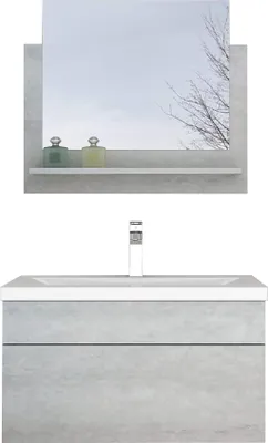 Produktbild von HOME DELUXE - Badmöbel-Set - WANGEROOGE Grau - Medium - inkl. Waschbecken und komplettem Zubehör - Breite Waschbecken: 60 cm | Badezimmermöbel Waschtisch Badmöbelset