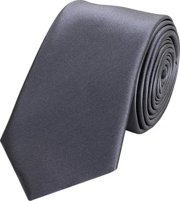 Produktbild von Fabio Farini - 1 Stück Herren Krawatten Grau - klassische Männer Schlipse in 6cm Breite Schmal (6cm), Dunkelgrau Unifarben - Imperium