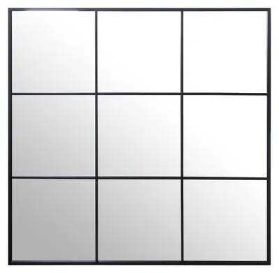 Wandspiegel quadratisch Metall schwarz 120x2x120 cm