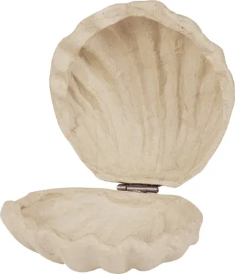 Produktbild von Décopatch 4x Braunes Pappmaché, Muschelbox 12x12x5cm - Kartonbraun BT078C