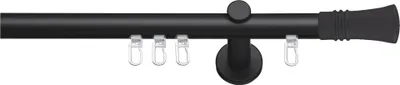 Produktbild von SN Deco Gardinenstange Innenlauf Lyon, 19 mm, 1-läufig, Stahl, Komplett-Set mit Ringen, Profilträger, 400 cm, schwarz
