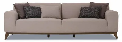 Produktbild von Sofa 4-Sitzer Beige Stoff Modern Mit Holzfüßen Beige 4-Sitzer Moderner Sti