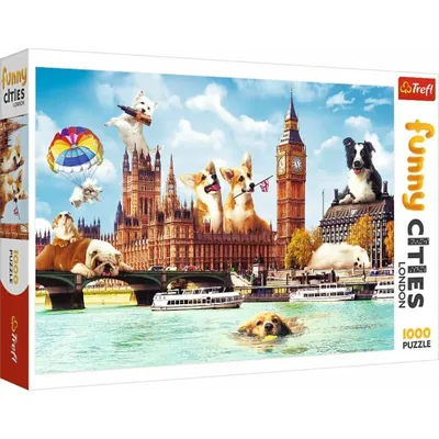 Obrázok produktu pre Trefl Puzzle Zábavné mestá - Psy v Londýne / 1000 dielikov