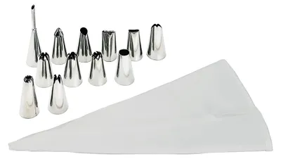 13-teiliges Spritztüllen-Set aus Edelstahl