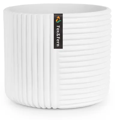 Obrázok produktu pre Fox & Fern kvetináč so zátkou, veľký, Ø 24,5 cm, do interiéru/exteriéru, biely