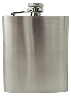 Produktbild von Flachmann Metall chrom gebürstet, 7oz (ca. 200 ml)