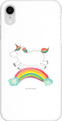 Produktbild von Mr. & Mrs. Panda Iphone XR Handyhülle Einhorn Regenbogen - Weiß - Geschenk, Glitzer, Erwachsenwerden, Einhornpower, Unicorn, Handy Case, Premium Kunststoff