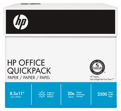Produktbild von HP Office Paper-2500 sht/A4/210 x 297 mm, Matte, 80 g/m², 102 µm, Nicht zutreffend, 20 - 80, 15 bis 35 °C