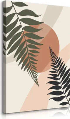 Produktbild von Muralo Leinwandbild Canvas BLÄTTER Sonne Pflanzen Natur Boho Stil für Wohnzimmer Br. 70cm x Hö. 100cm