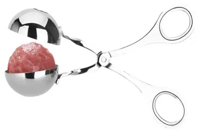 Productafbeelding van Vleesballepel - Roestvrijstalen vorm voor het maken van gehaktballetjes en ijsbolletjes - Keukenaccessoire voor het portioneren