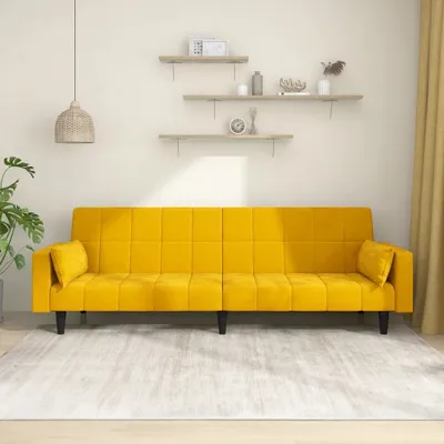 Produktbild von CLORIS Schlafsofa 2-Sitzer - mit 2 Kissen - Gelb Samt - Ecksofas LL0000256106