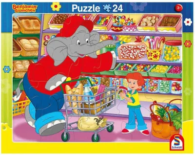 An elephant and a boy are shopping in a supermarket.