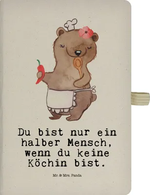Produktbild von Mr. & Mrs. Panda Journal Köchin Herz - Transparent - Geschenk, Tagebuch, Adressbuch, Restaurant, Fernsehköchin, Schreibheft, Lustig, Skizzenbuch, Reisetagebuch, notizbuch