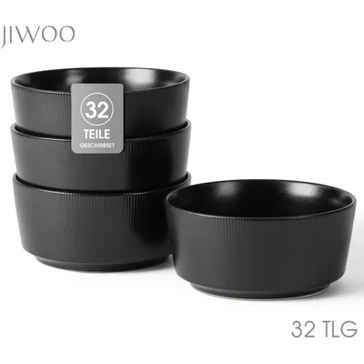 Produktbild von Schale set 32er Ø15,2cm Keramik Müslischale Salatschale Suppenschüssel Schale für 32 Personen Schüssel Matt-Glasur Mikrowellen- und Spülmaschinenfest