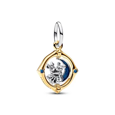 Produktbild von Pandora 762955C01 - Charm baumeln Disney Mickey Mouse & Minnie Mouse Zweifarbig Spinning Moon - Hangende Bedel