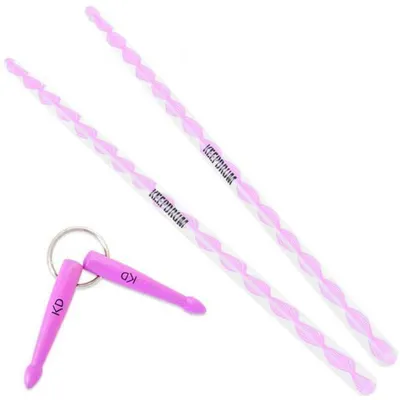 Image de keepdrum DA-P baguettes de batterie acryliques 5B rose avec porte-clés rose lilas