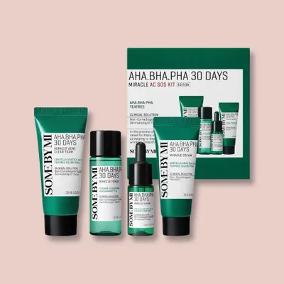 Obrázok produktu pre Some By Mi AHA BHA PHA 30 Days Miracle AC SOS Kit čistiaca pena 30 ml + tonikum 30 ml + sérum 10 ml + krém 20 g