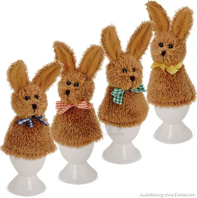 Produktbild von Eierwärmer Plüsch braun 4er Set je 8 cm