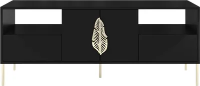 Produktbild von Merlin mit dekorativem Griff / Tv-Schrank Mit Goldenen Details / 138 Cm / Schwarz
