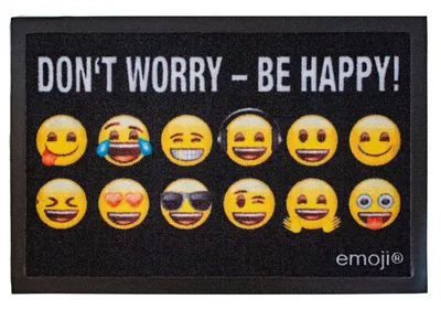 Produktbild von Rockbites - Fußmatte Emoji "Don`t worry - Be happy!" Türmatte (100921) Nr. 78