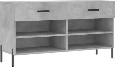 Produktbild von vidaXL Schuhbank Betongrau 102x35x55 cm Holzwerkstoff