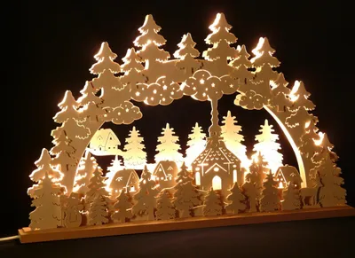 Produktbild von Original Erzgebirgischer Marken Schwibbogen Lichterbogen 70 x 43 cm S70-B_70