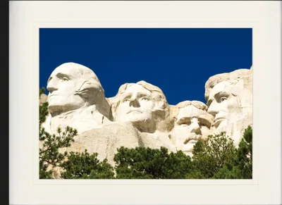 Produktbild von USA Gerahmtes Bild Mit Edlem Passepartout | Wand-Bilder | Im Bilderrahmen - Mount Rushmore, US Präsidenten (60 x 80 cm)