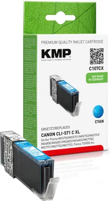 Produktbild von KMP C107CX Tintenpatrone cyan komp. mit Canon CLI-571 XL C