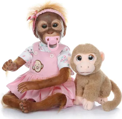 Obrázek produktu pro 52CM Handmade Detailní Malba Reborn Baby Monkey narodil sběratelské umění