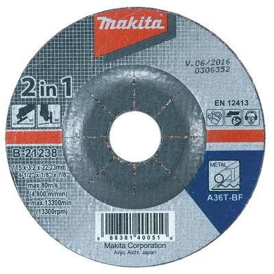 Produktbild von Makita® Zubehör Schruppscheibe 2 in 1 115 mm - 1 Stück - B-21238-1