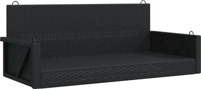 Produktbild von Hängebank Schwarz 119x56x48 cm Poly Rattan