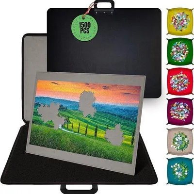 Productafbeelding van Famanu Puzzelmappen - Draagbaar puzzelsysteem met sorteerboxen - 67 x 92 cm