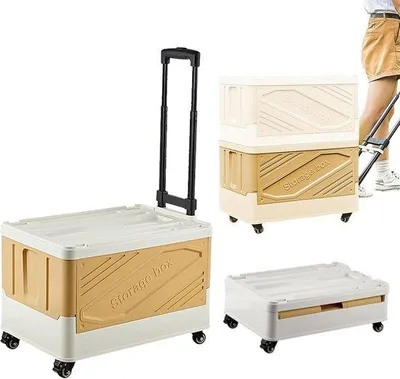 Produktbild von Famanu Aufbewahrungsboxen mit Rollen und Deckel - Große Lagerbehälter für Schränke
