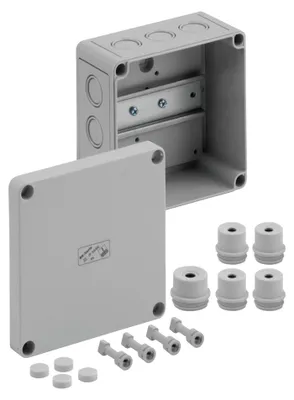 Immagine prodotto di Morsettiera grigia vuota 4qmm IP54 - Scatola da superficie 130x130mm RK 4/12L-leer