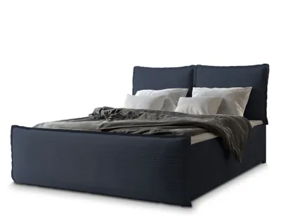 Produktbild von Masseno Boxspringbett MONTA 140x200 cm Komplett-Set mit Bonell Matratze und Topper, Polsterbett mit Bettkästen -Blau, LINCOLN 77