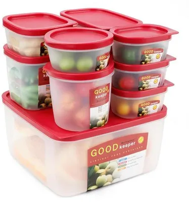Produktbild von Kleine 10-teilige PE-Boxen, mikrowellen- und gefrierersicher, BPA-frei, für Essen