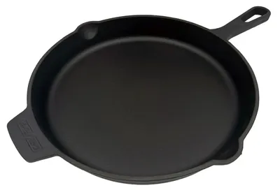Produktbild von Gusseiserne Grillpfanne Gusspfanne Bratpfanne - Ø 35 cm - Mit Stielgriff - Emailliert