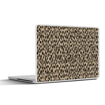 Produktbild von MuchoWow® Laptop Aufkleber Sticker Cover Pantherdruck - Schwarz - Braun - Muster - Polka dots 36.5x27.5 cm - Laptop-Sticker