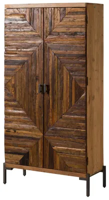 Immagine prodotto di MASSIVMOEBEL24 | Armadio in legno riciclato 90x180x40 laccato naturale LYON #170