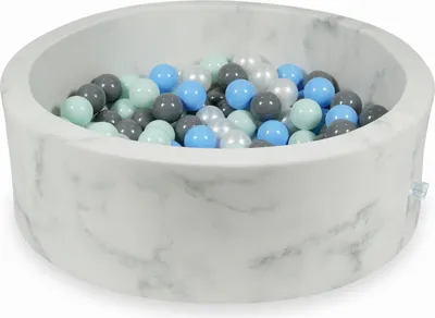 Immagine prodotto di Piscina a secco 90x30 in marmo con 200 palline: Menta chiaro, azzurro, grigio, madreperla