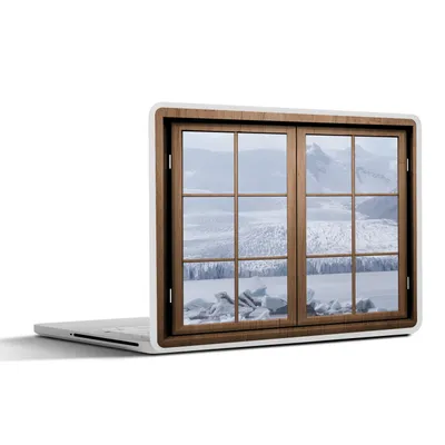 Produktbild von MuchoWow® Laptop Aufkleber Sticker Cover Durchblick - Nebel - Schnee 36.5x27.5 cm - Laptop-Sticker
