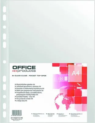 Zdjęcie produktu dla Koszulki groszkowe A4 40µm Office Products – 100 szt., antyrefleksyjne