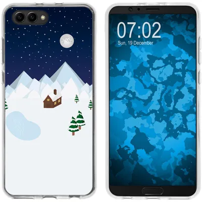 Produktbild von PhoneNatic Case kompatibel mit Huawei Honor View 10 Silikon-Hülle X Mas Weihnachten Winterwonderland M6