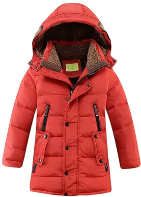 Produktbild von Jungen Winterjacke mit Kapuze Jacken Blouson Kinder Kapuzenparka Warm Blouson Wintermantel 140cm